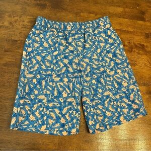 NWT Field & Stream blue gray coral fish patterned swim trunks boys size large